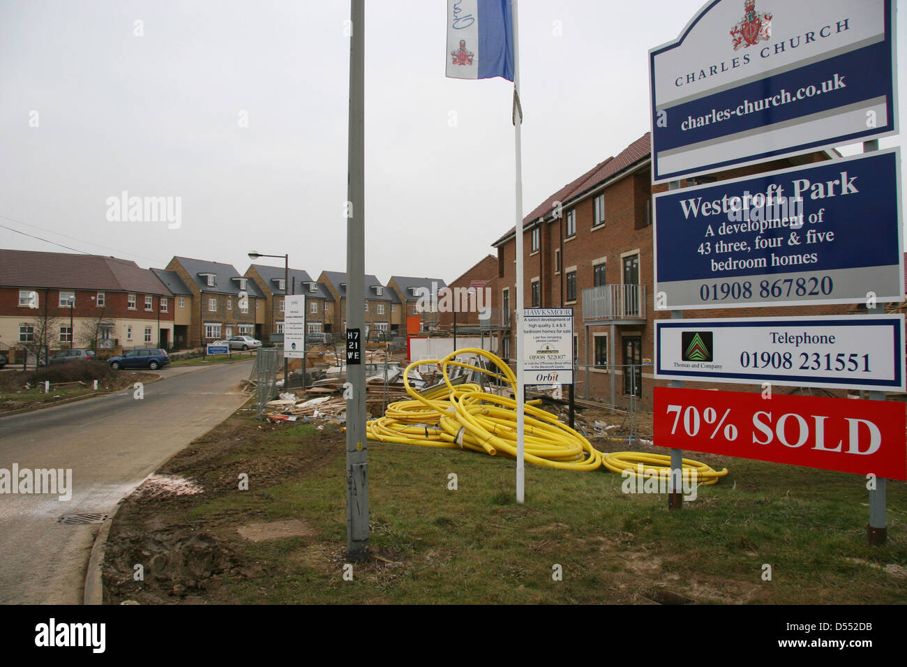 New homes under construction, Milton Keynes, UK Stock Photo