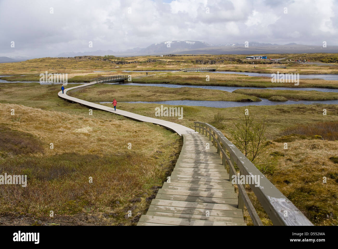 Iceland Reykjavik Cultural site Tingvellir Nature walking Path Stock Photo