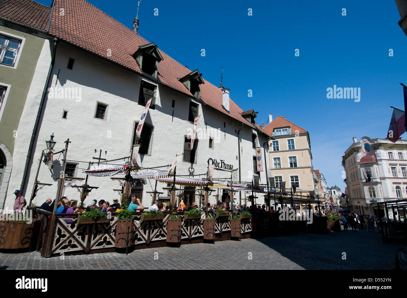 Vana Turg square at Tallinn Old Town in Tallinn, Estonia, Baltic States Stock Photo