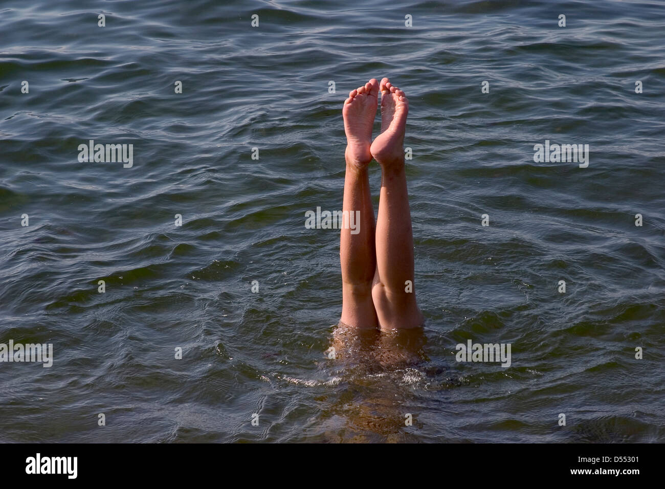 playing in the water Stock Photo