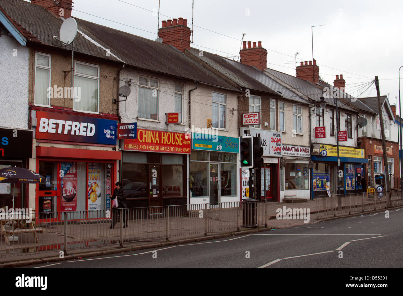 Radford Road shops, Coventry, UK Stock Photo Alamy