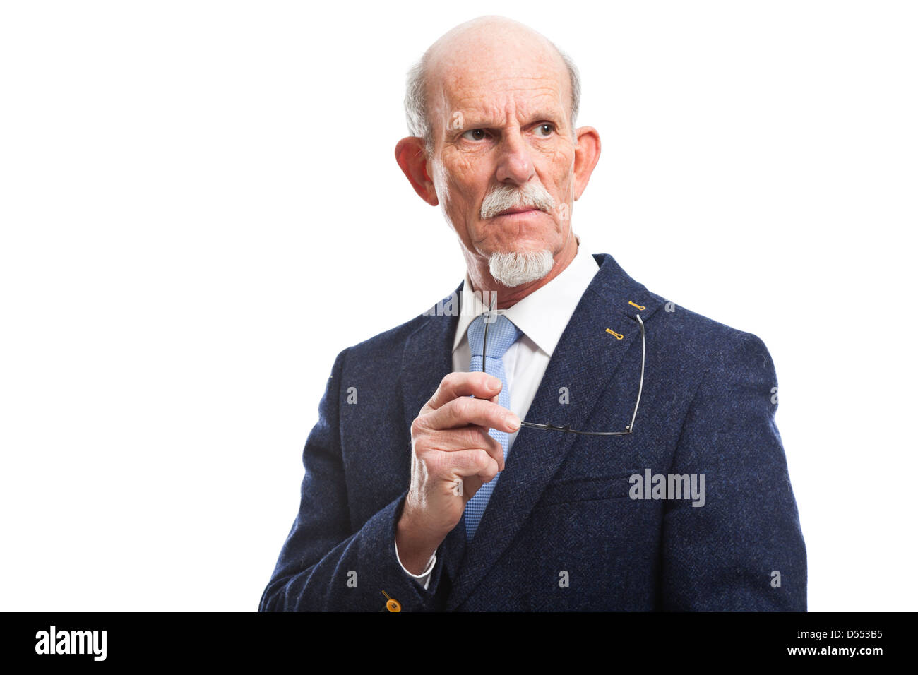 Senior man holding glasses hi-res stock photography and images - Alamy