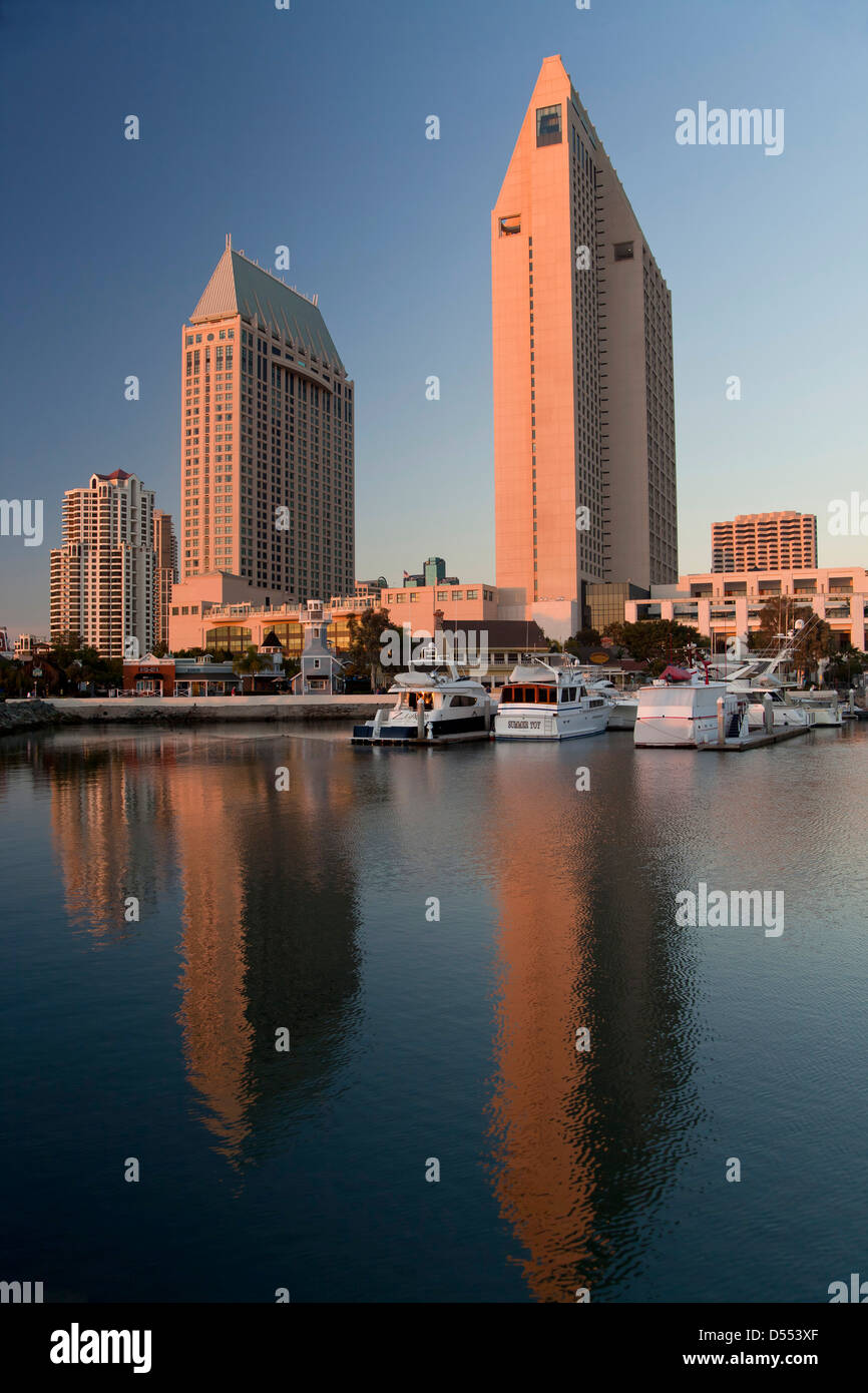 Marina and Manchester Grand Hyatt Hotel in San Diego, California, United States of America, USA Stock Photo