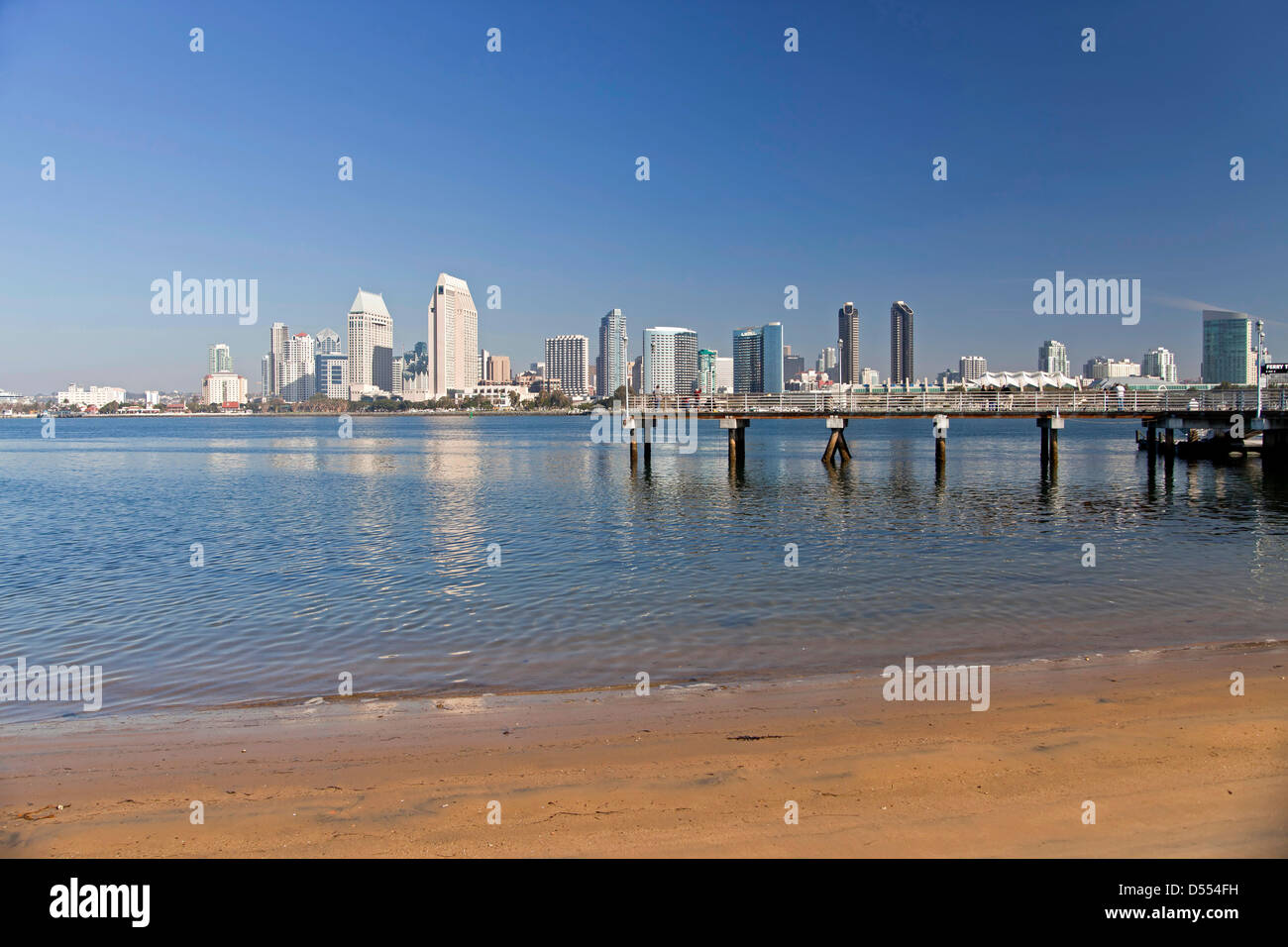 view from Coronado Island to the San Diego Skyline, California, United States of America, USA Stock Photo