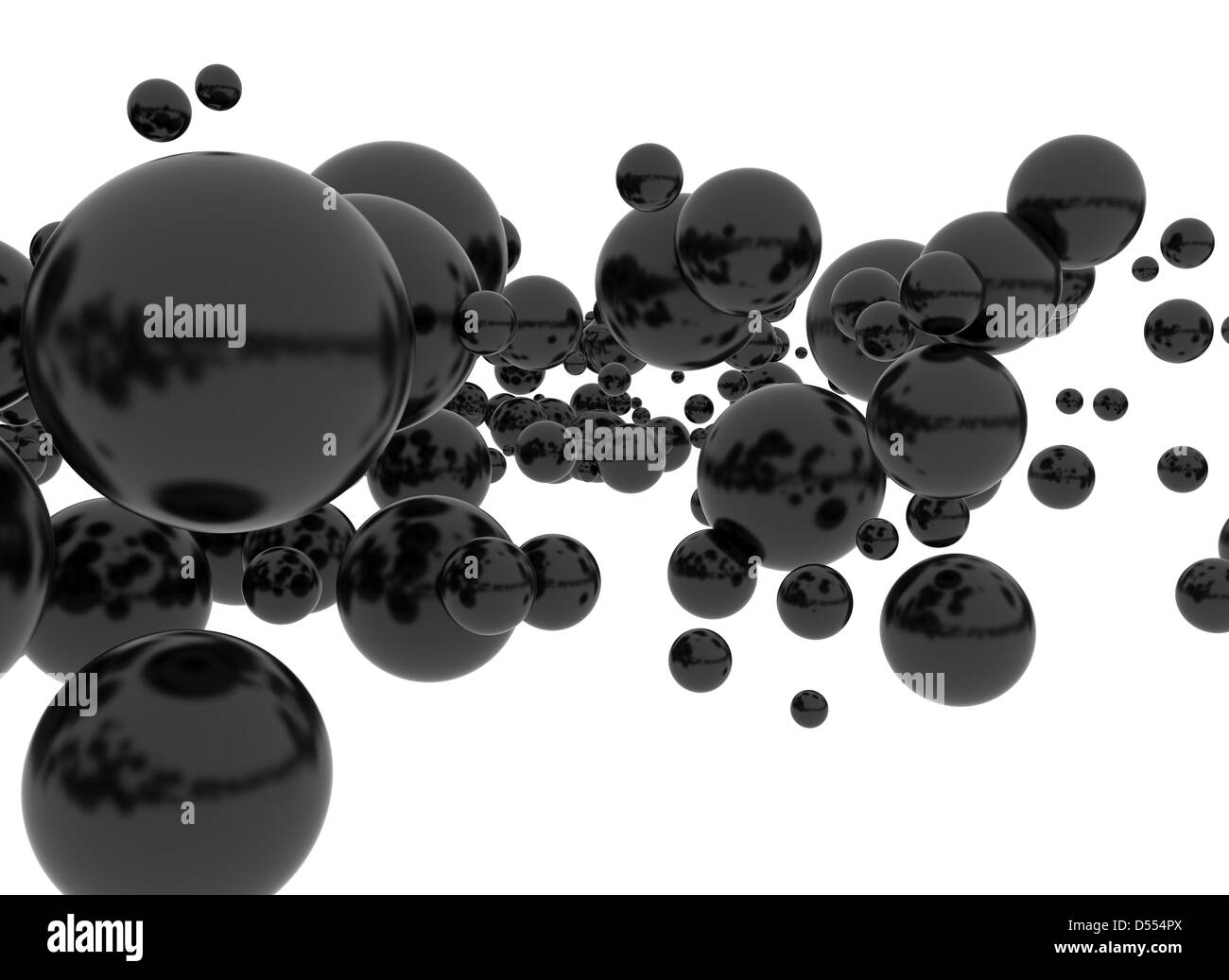 Black 3d spheres abstract digital design Stock Photo