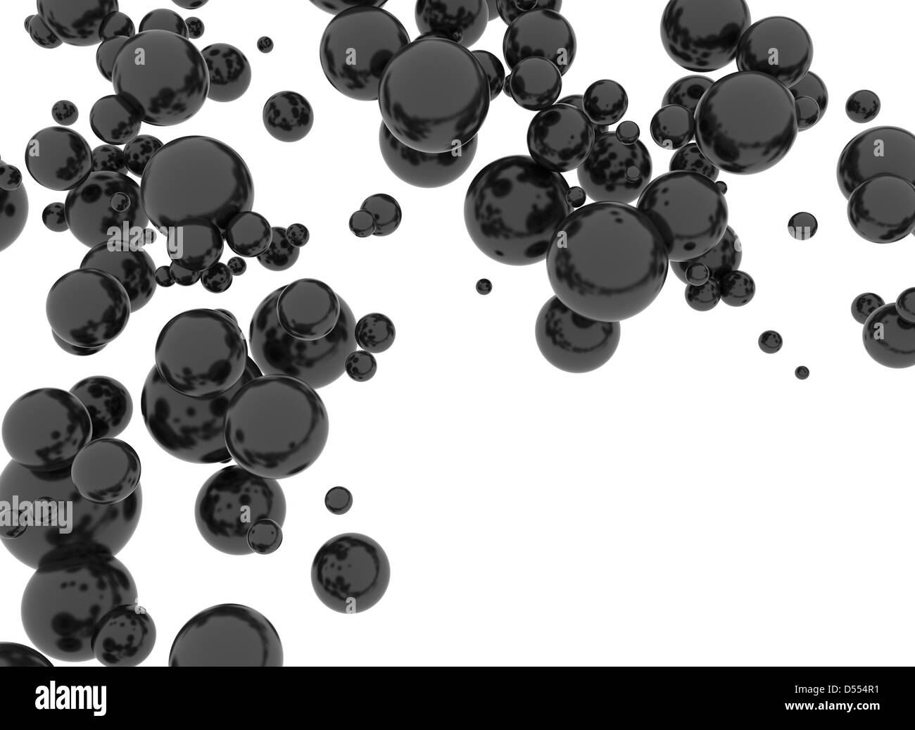 Black sphere on white background Stock Photo
