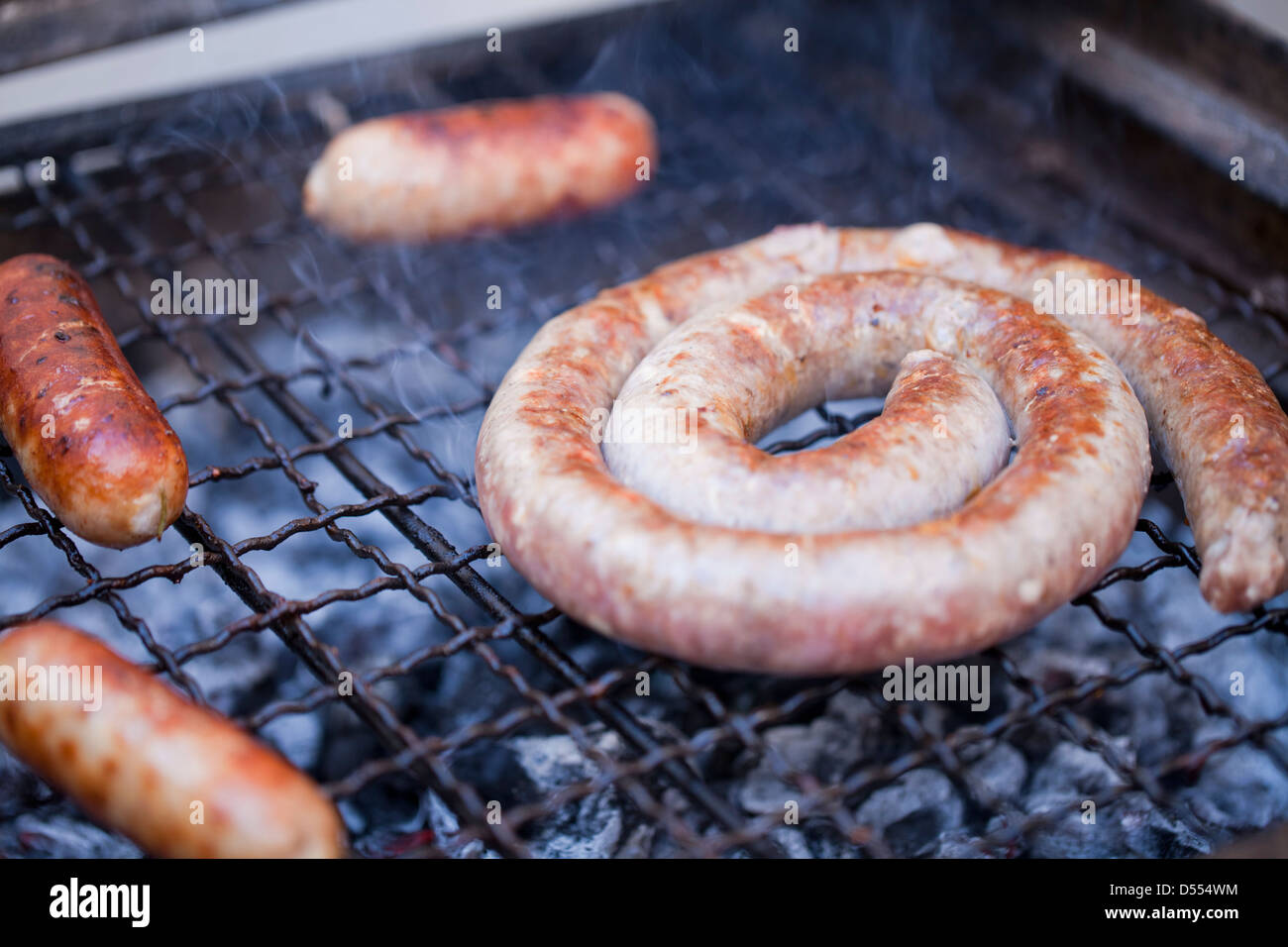 Boerewors Sausage on Grill South Africa Stock Photo Alamy