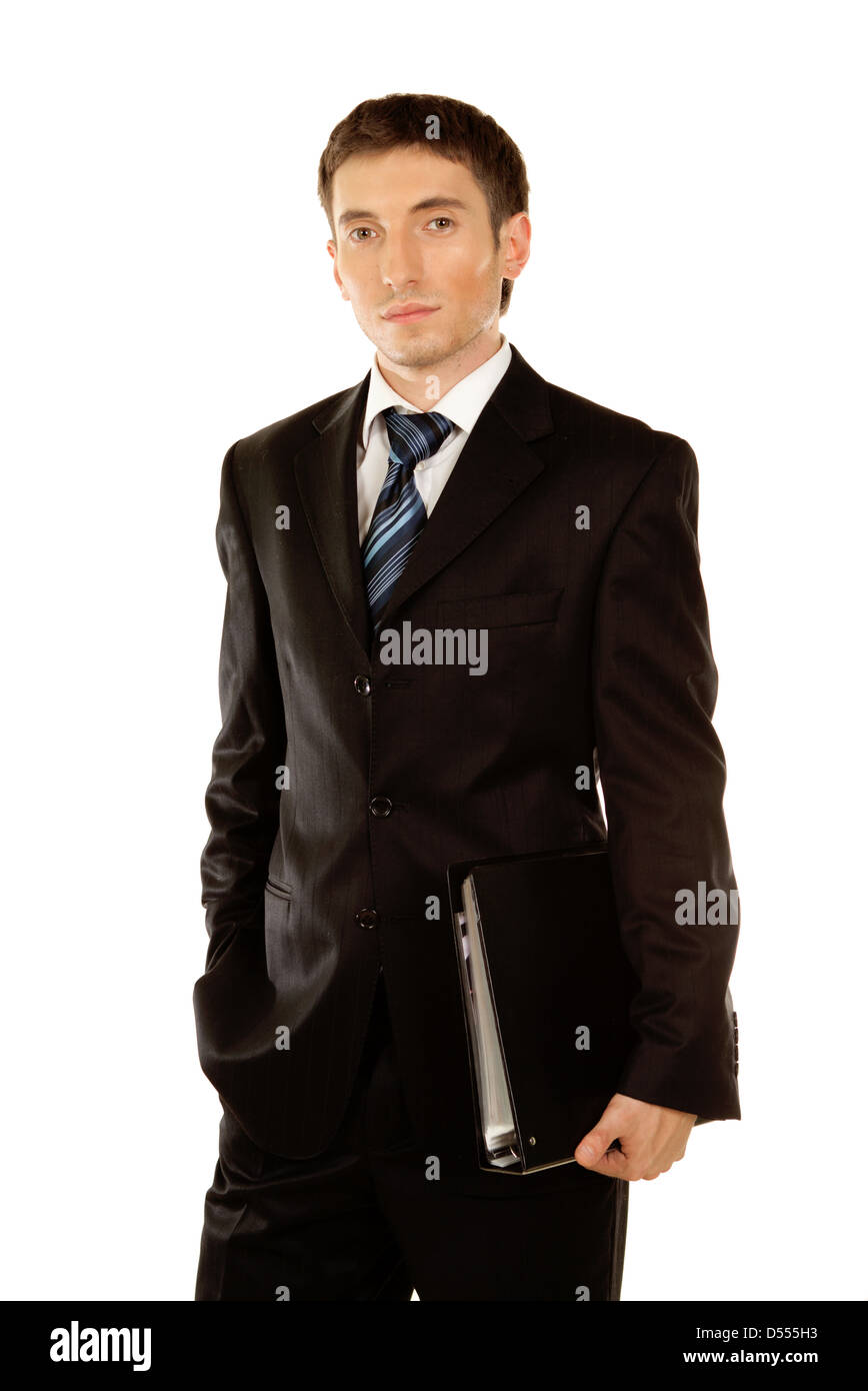 Handsome smiling businessman. Isolated over white background Stock ...