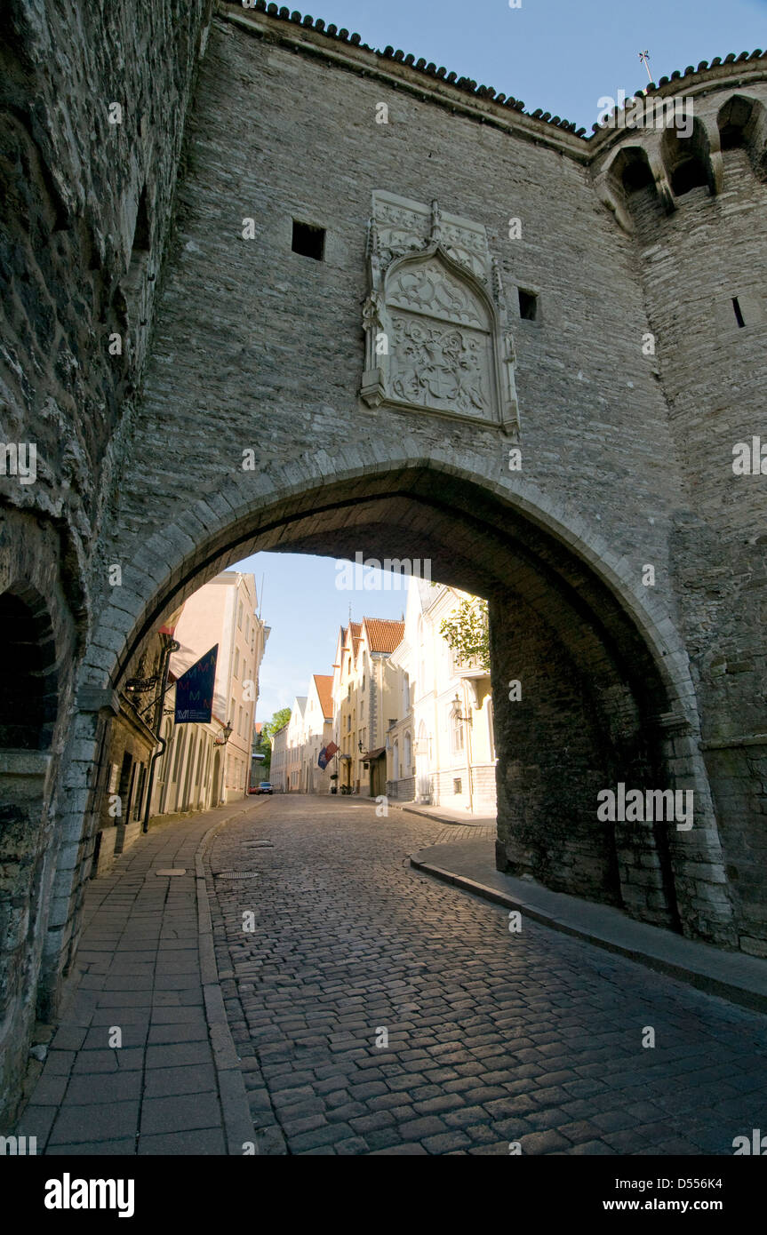 Great Coastal Gate (Suur Rannavärav) at the north end of Pikk in Tallinn's old town, Tallinn, Estonia, Baltic States. Stock Photo