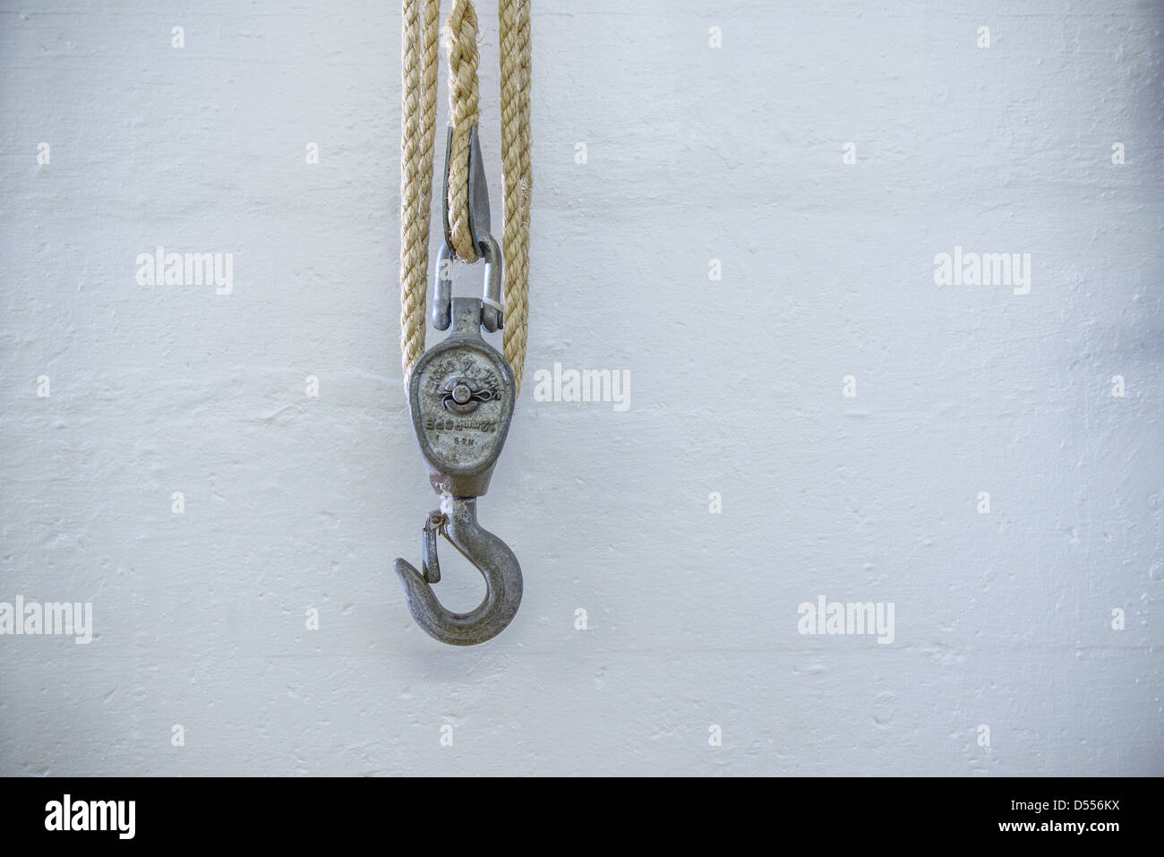 Close up of rope and hook Stock Photo Alamy