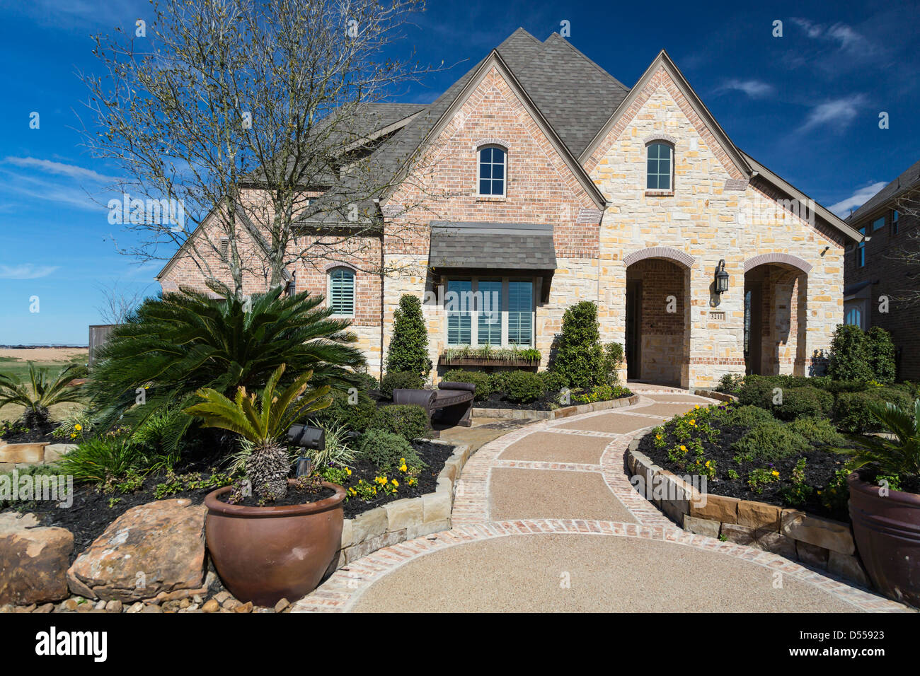 A model display home for sale at Cinco Ranch in Katy, Texas, USA Stock