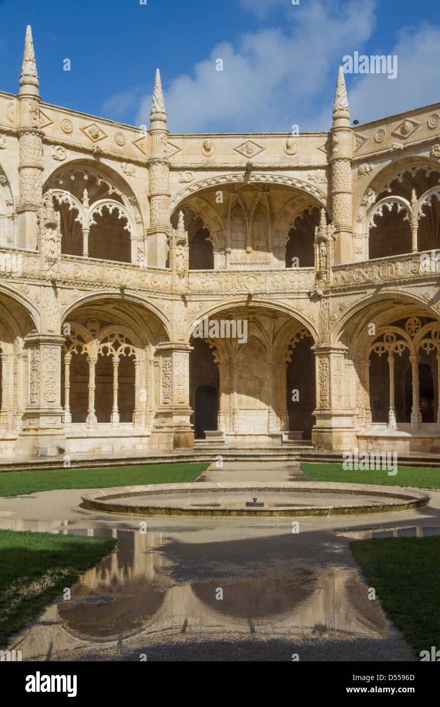 Portugal Lisbon, Jeronimos monastery Cloisters Stock Photo