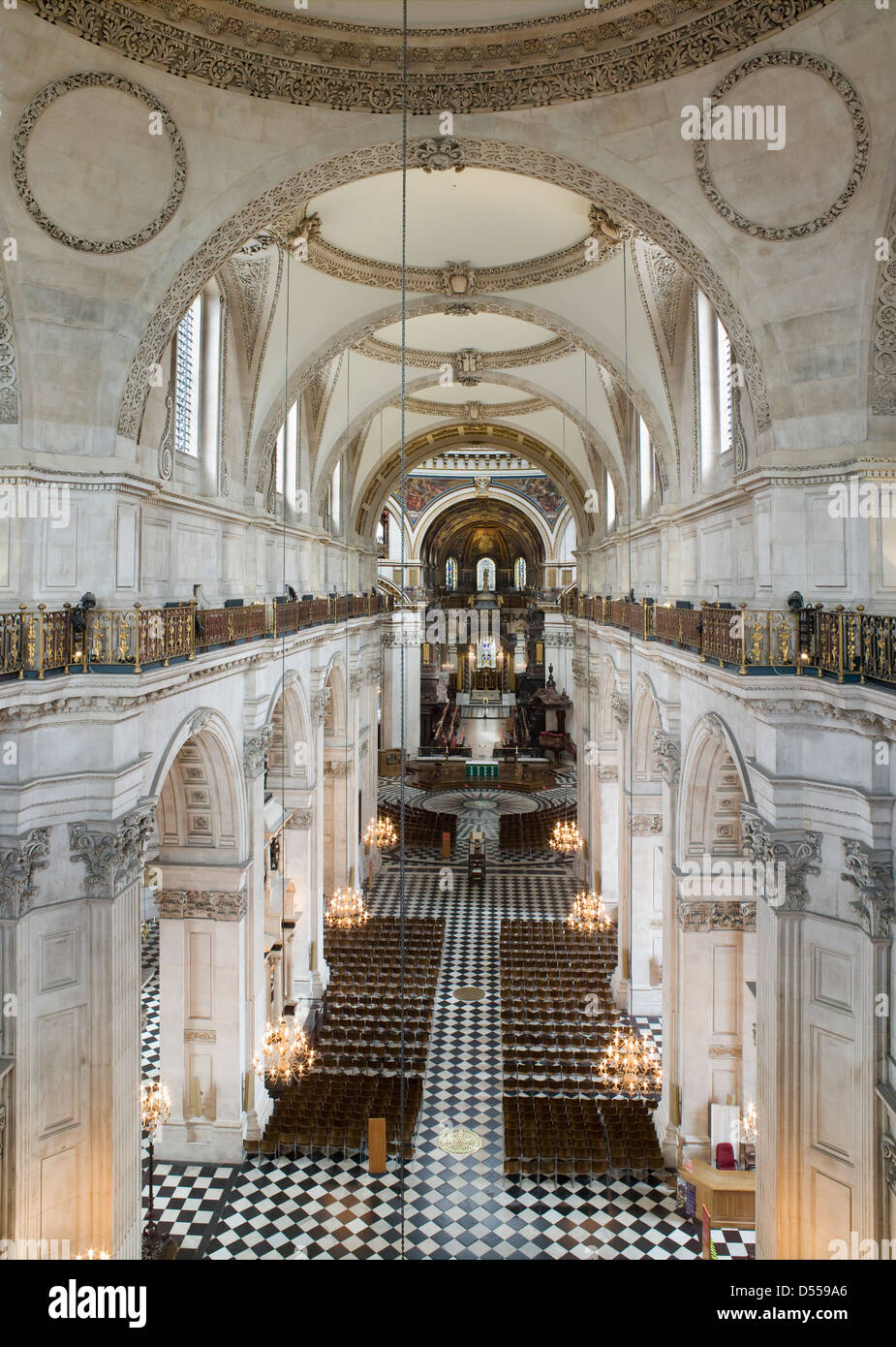 Saint Paul's Cathedral London, nave to east Stock Photo