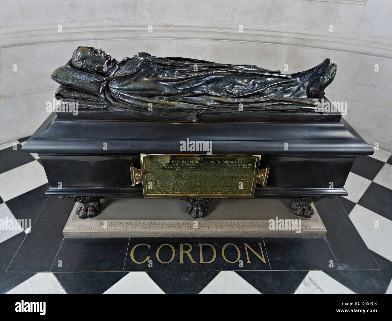 Saint Paul's Cathedral London, General Gordon monument Stock Photo
