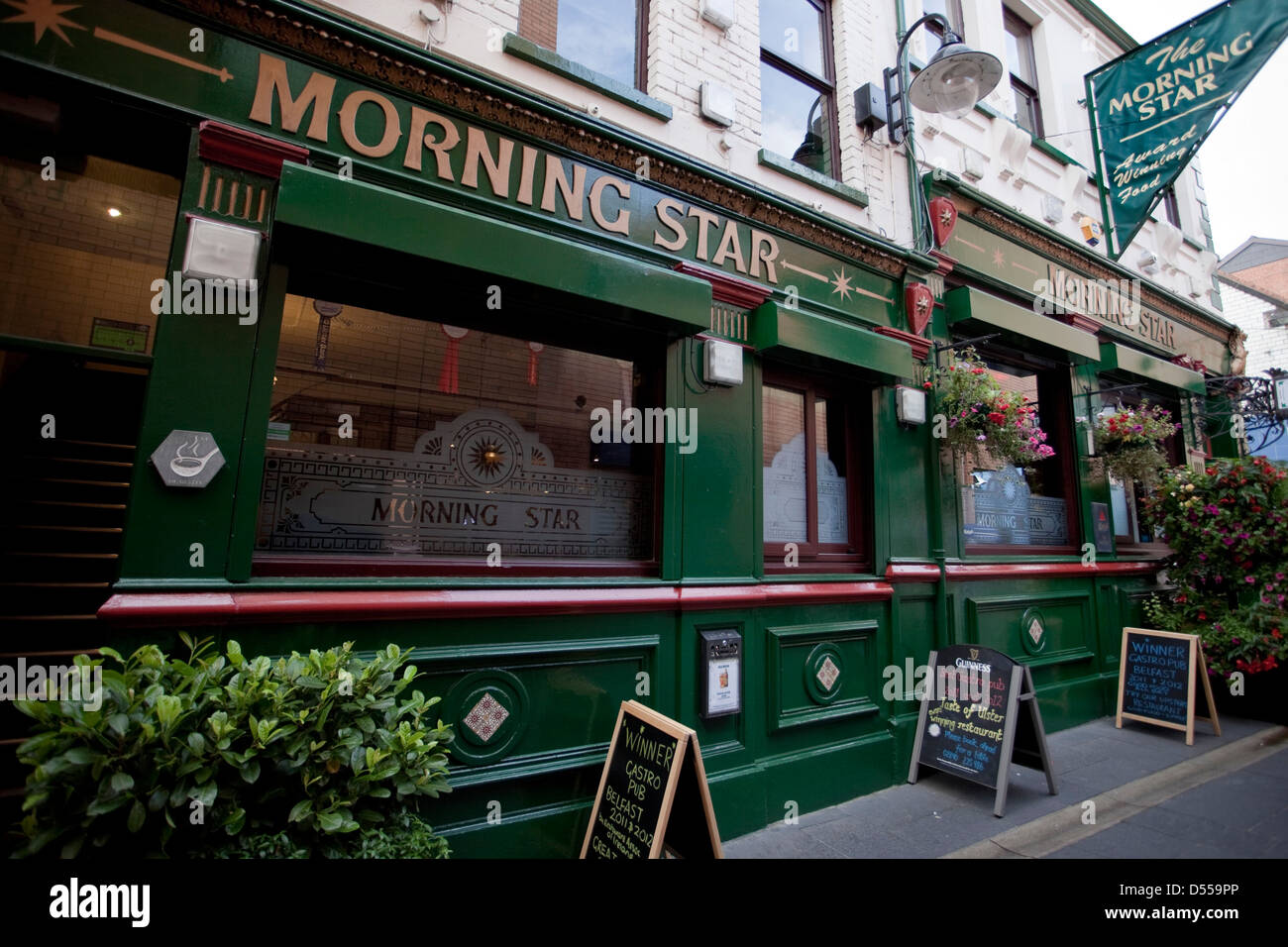 Belfast Northern Ireland Morning Star Travel Tourism Bar Restaurant Entertainment Stock Photo