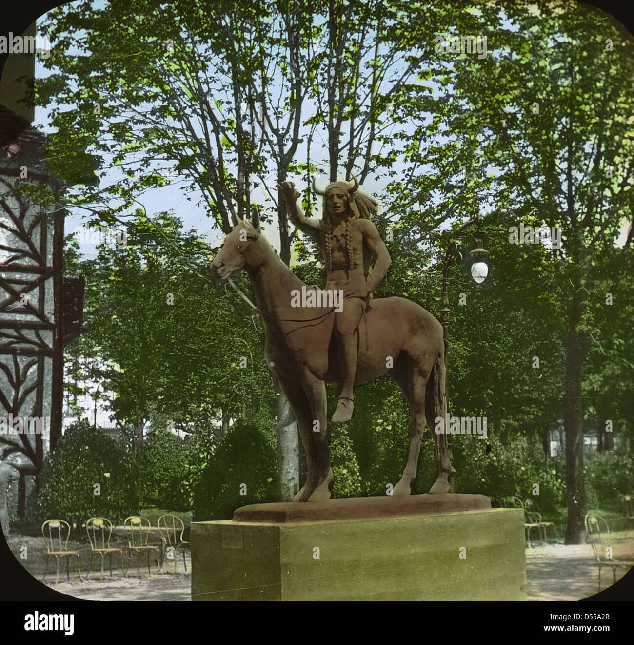 Paris Exposition: Grand Palais, sculpture of the Medicine Man, Paris, France, 1900 Stock Photo
