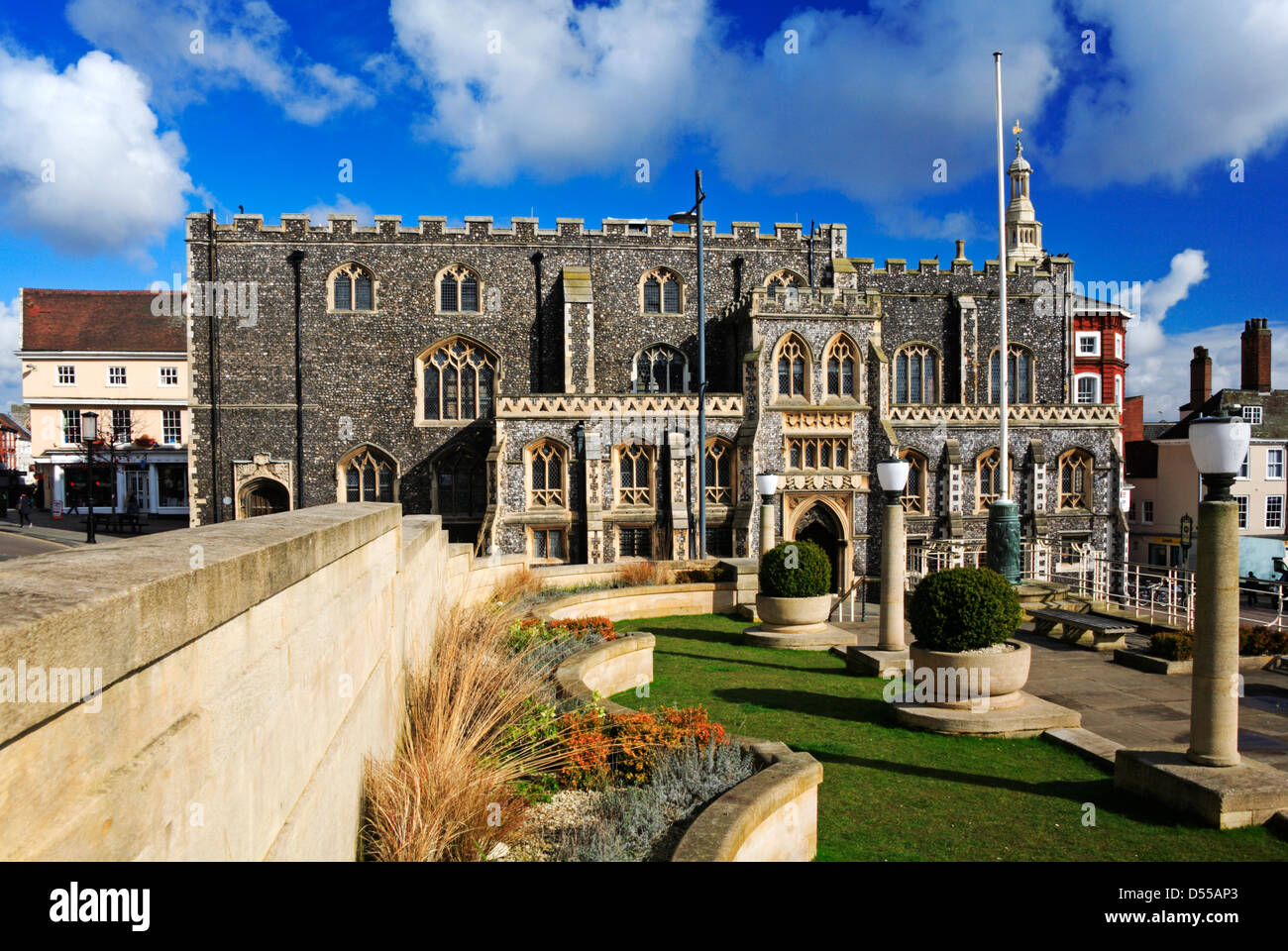 A view of the medieval Guildhall in the City centre of Norwich, Norfolk, England, United Kingdom. Stock Photo