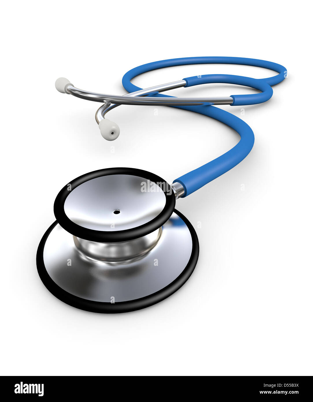 Blue stethoscope isolated on white (3D render Stock Photo - Alamy