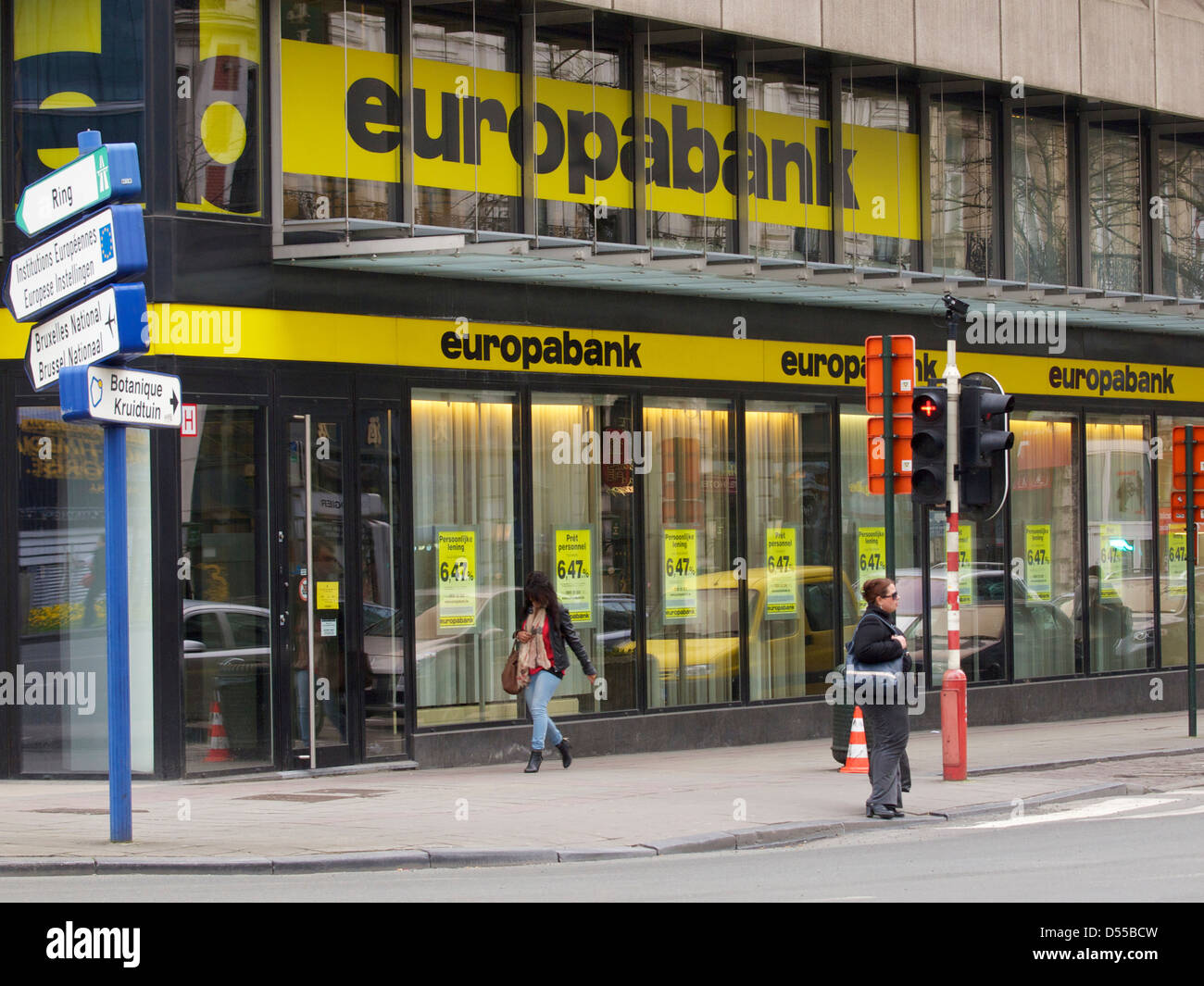 Shop of the Belgian bank Europabank in Brussels, Belgium Stock Photo