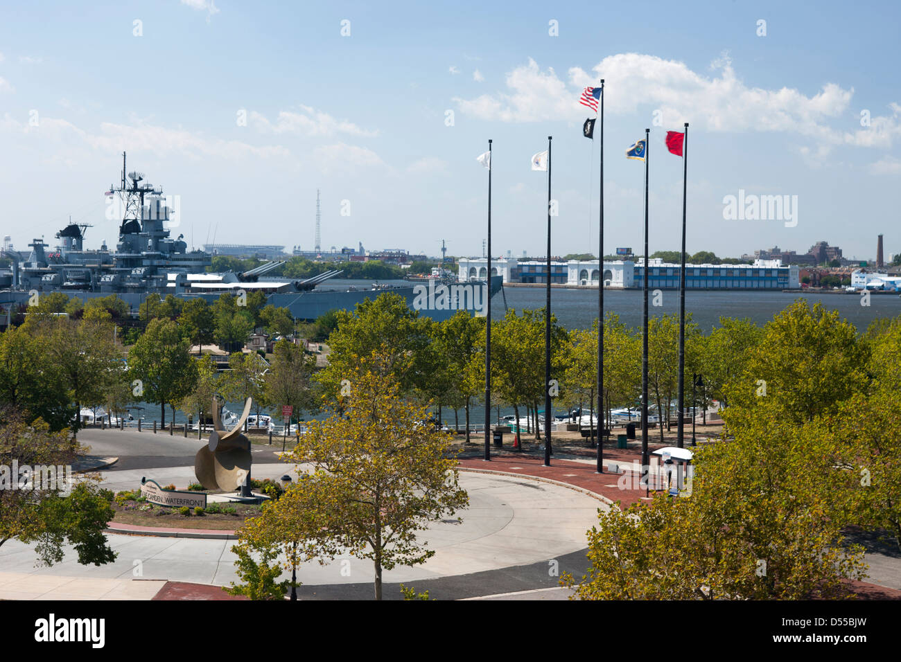 BATTLESHIP NEW JERSEY MUSEUM WATERFRONT CAMDEN NEW JERSEY USA Stock