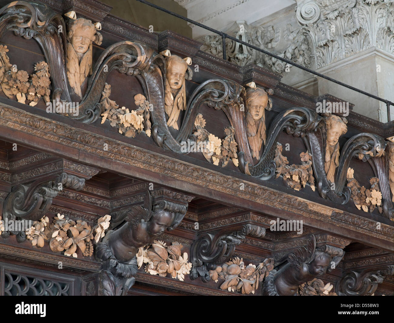 Saint Paul's Cathedral Bishop's choir or quire stalls details Stock Photo