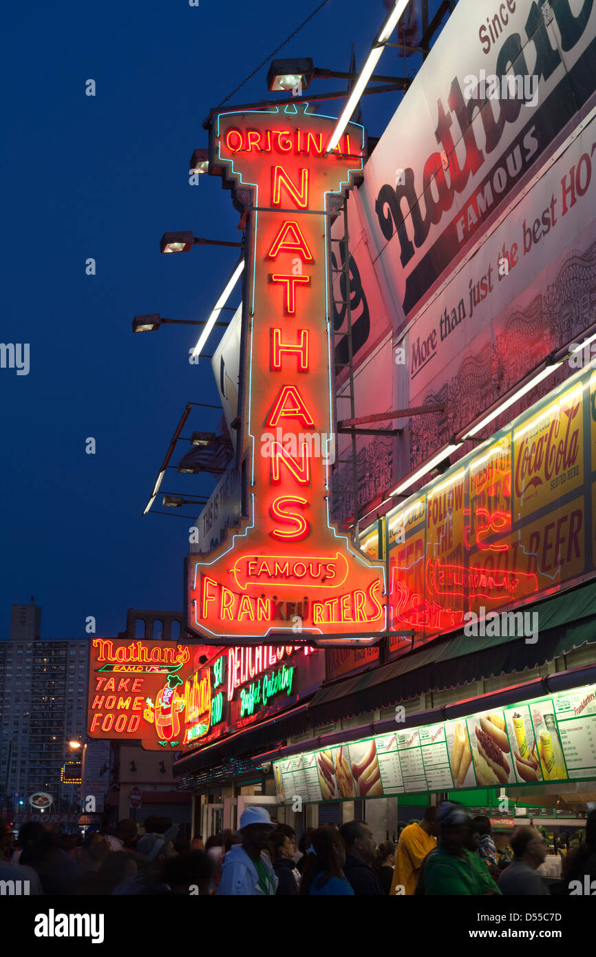 NATHANS FAMOUS HOT DOG STAND SURF AVENUE CONEY ISLAND BROOKLYN NEW YORK ...