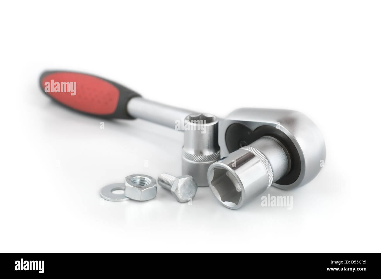 Socket spanner is photographed on the white background Stock Photo