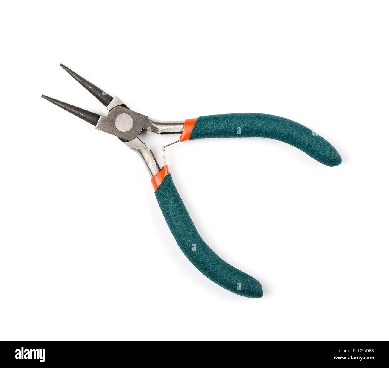 Round-nose pliers with a small shadow isolated on white background Stock Photo