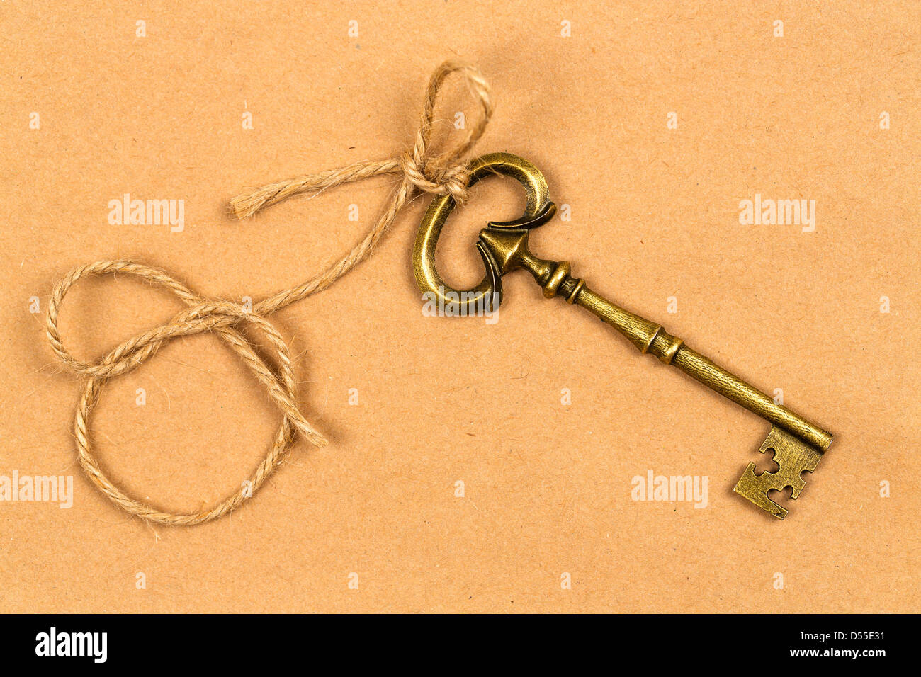 Vintage key with a string Stock Photo Alamy