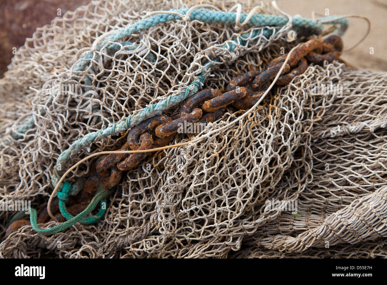 Fish Netting Rope Fishing Nets Ropes Stock Photo - Alamy