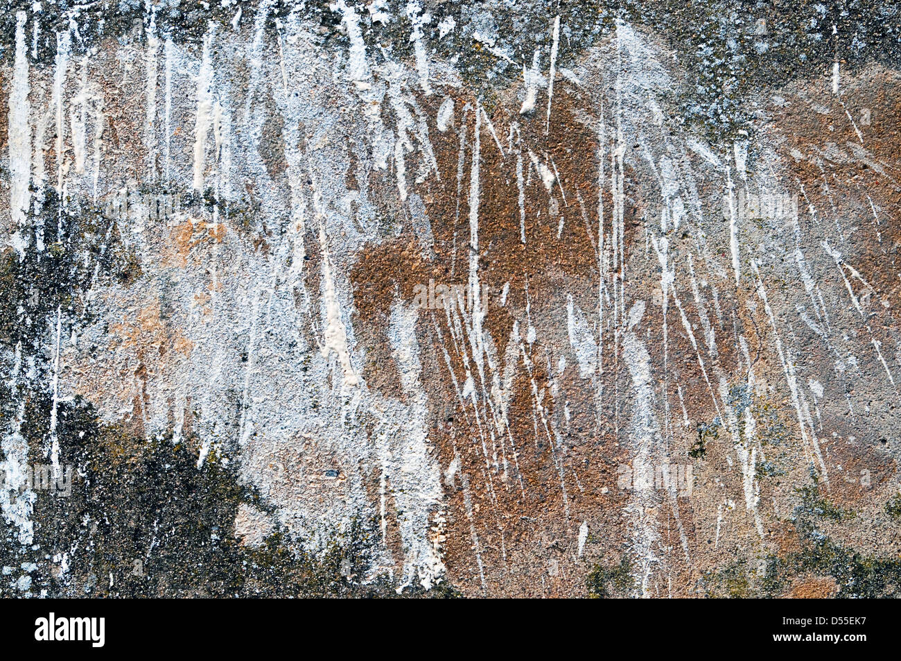 Abstract paint splashes on rendered wall - France. Stock Photo