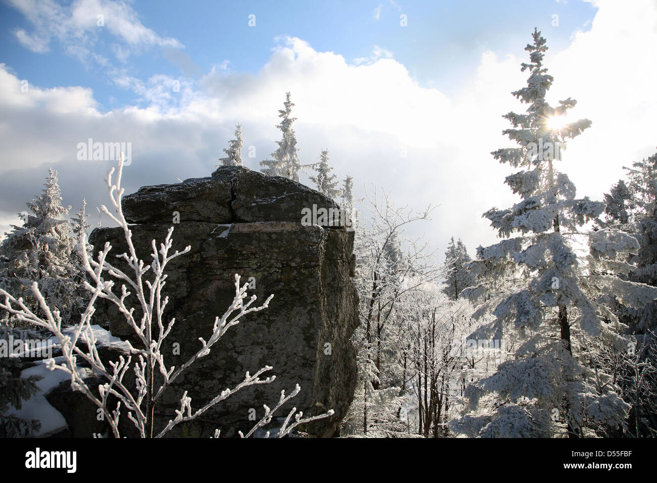 Szklarska Poreba, Poland, in snowy Giant Mountains Stock Photo