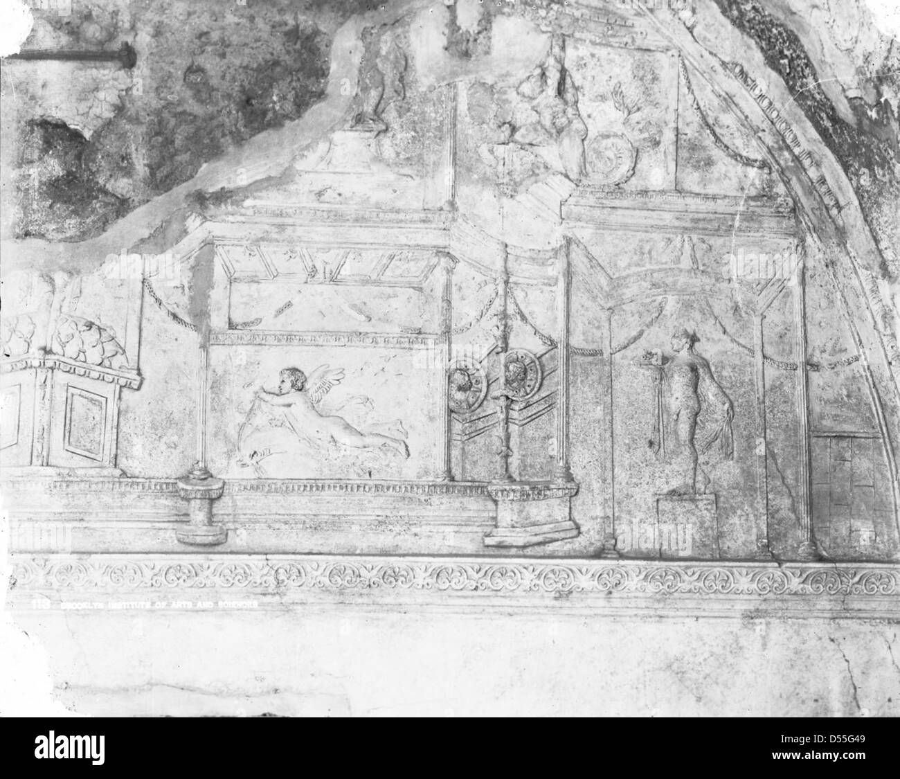 Pompeii: Stucco. Details. Baths of Stabiae, Pompeii. Stock Photo
