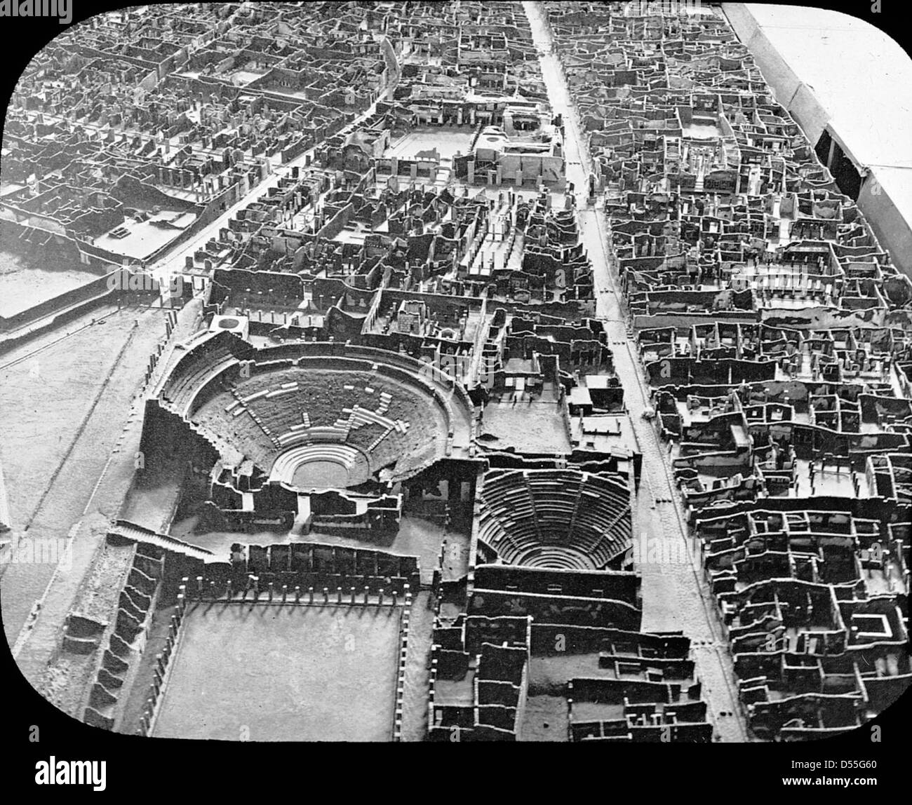 Pompeii Bird's eye view of the large and small theatres, Pompeii