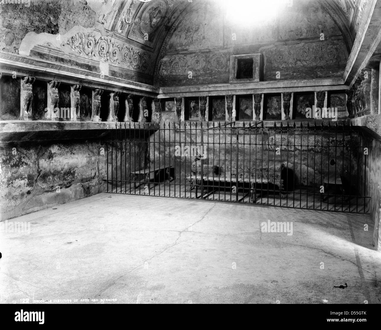 Pompeii: View in the Baths of the Forum, Pompeii. Stock Photo