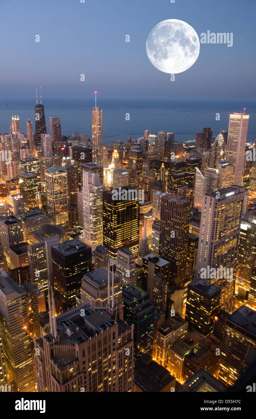 DOWNTOWN LOOP SKYLINE CHICAGO ILLINOIS USA Stock Photo - Alamy
