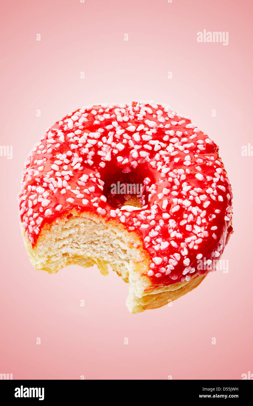 doughnut with bite taken Stock Photo