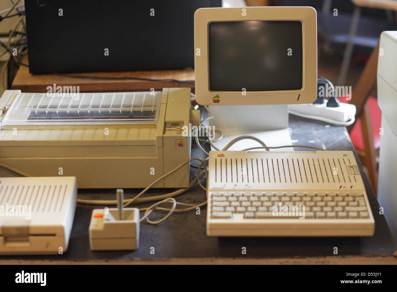 Warsaw, Poland, Apple IIC computer at the Technical Museum Stock Photo