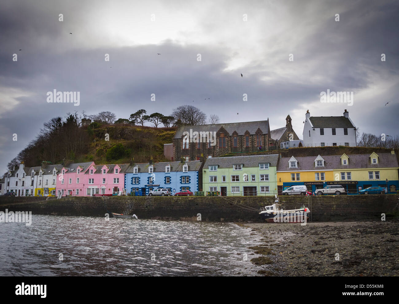 Multi coloured houses in Portree harbour, Isle of Skye, Scotland Stock Photo Alamy