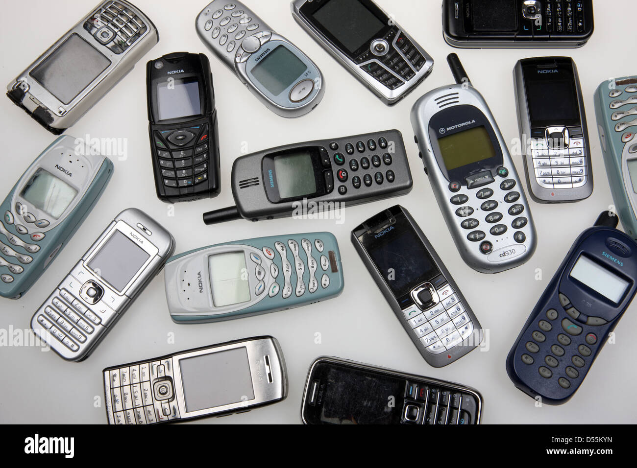 Berlin, Germany, old mobile phones Stock Photo
