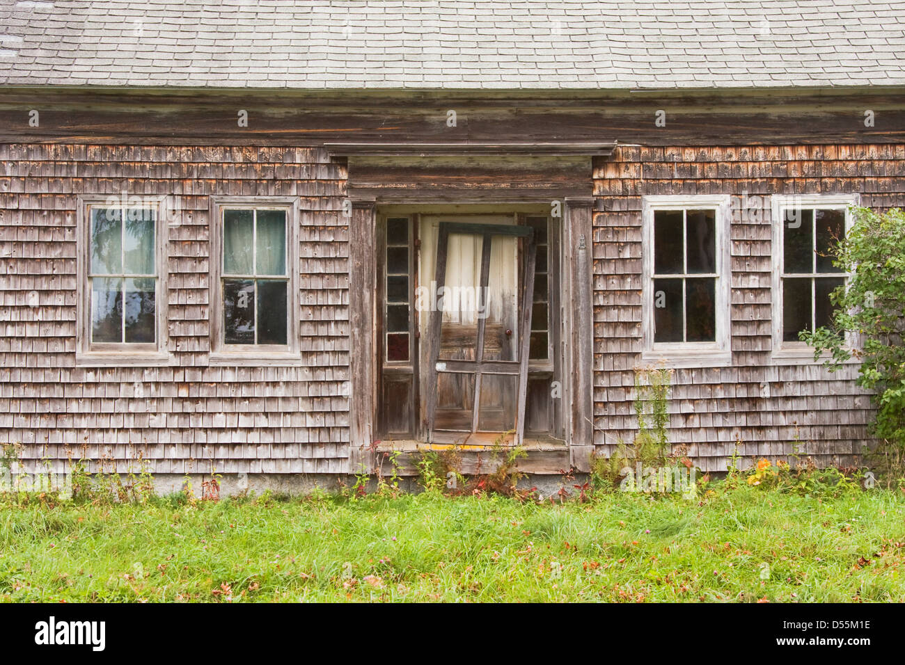 Front of old wood shingle house Stock Photo Alamy