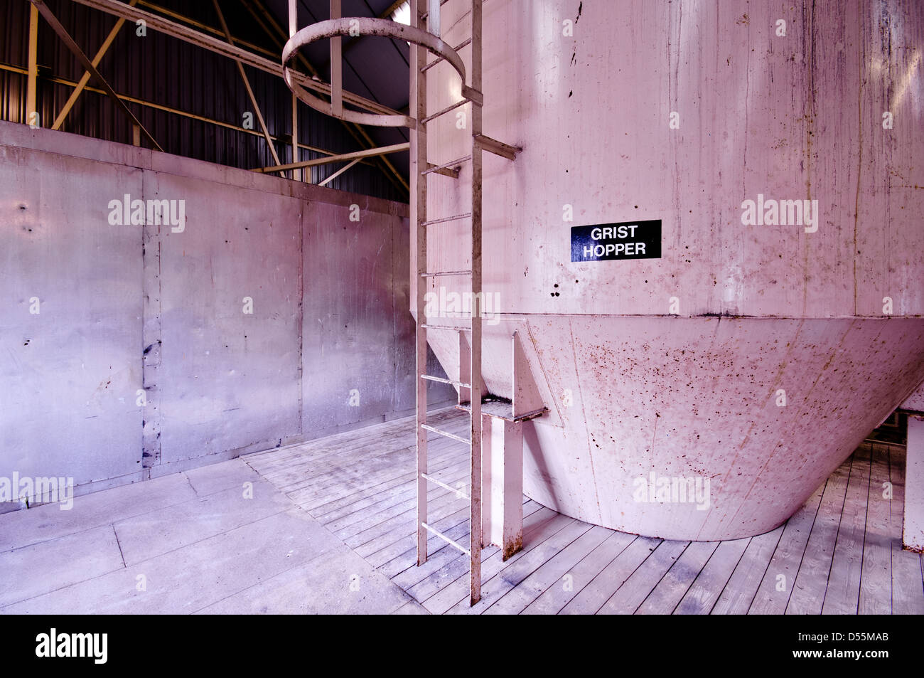 Interior view Ben Nevis distillery hopper area Stock Photo Alamy