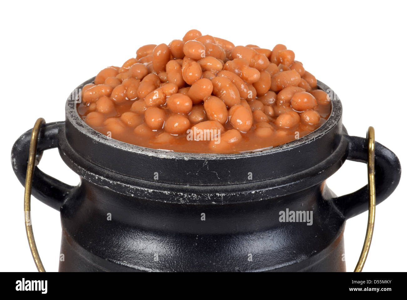 macro baked beans in old pot Stock Photo Alamy