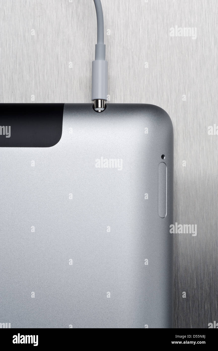 Hamburg, Germany, the headphone jack of the iPad Stock Photo Alamy