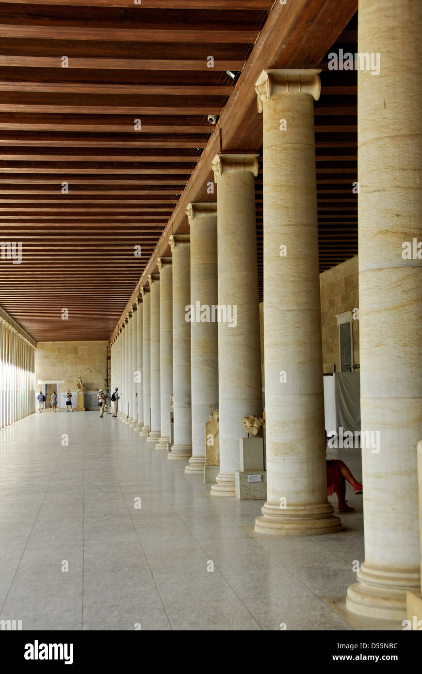 Stoa Poikile, or painted Porch, in the ancient marketplace of Agora in ...