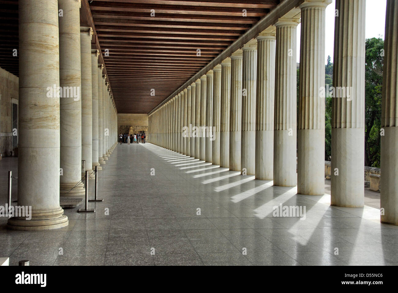 Stoa Poikile, or painted Porch, in the ancient marketplace of Agora in ...