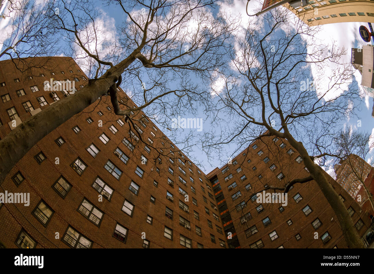 The massive NYCHA Elliot Houses complex of apartments in Chelsea in New