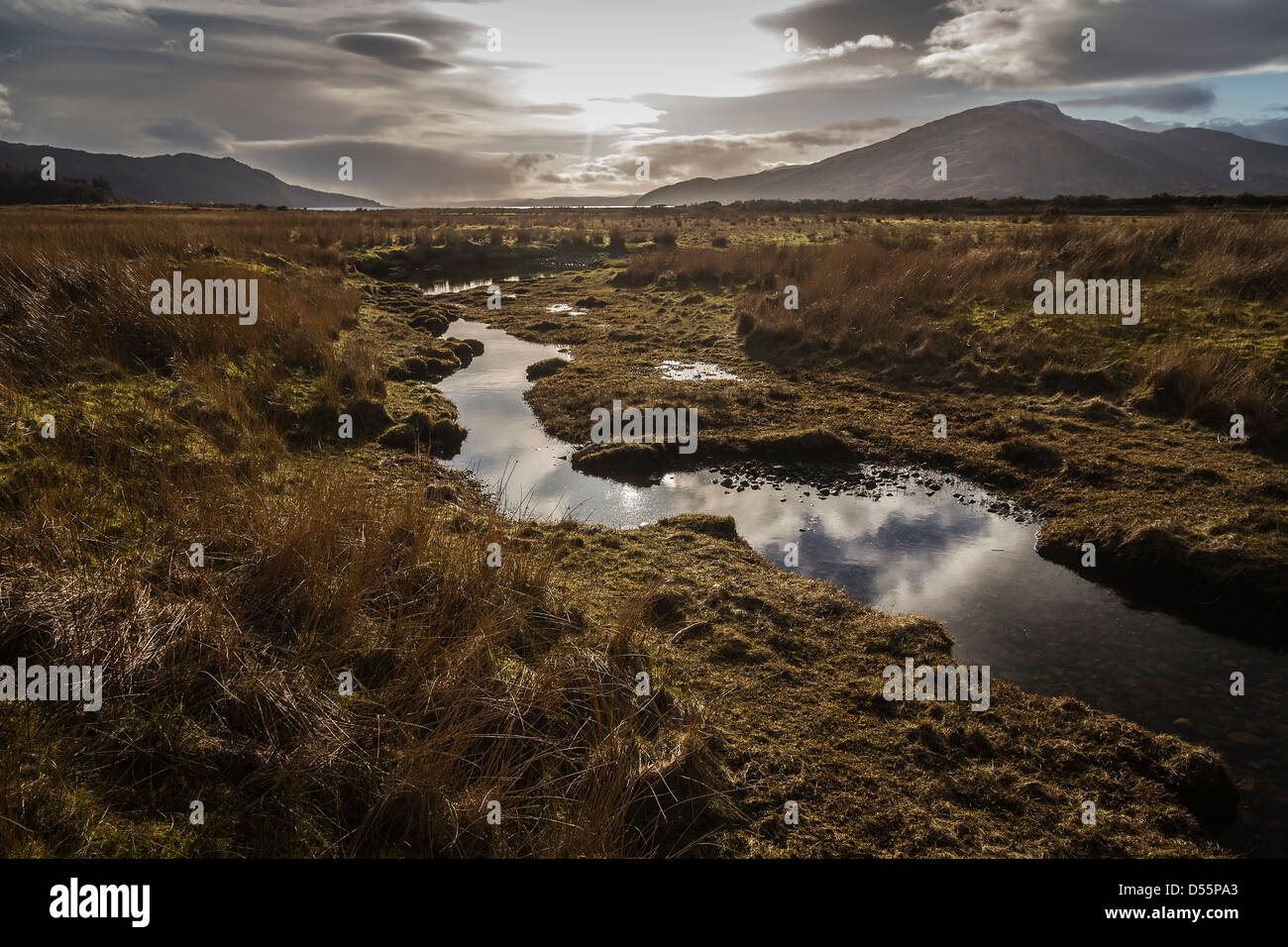 Estuary of the Glenmore river near Glenelg, Ross and Cromarty, Western Highlands, Scotland Stock Photo