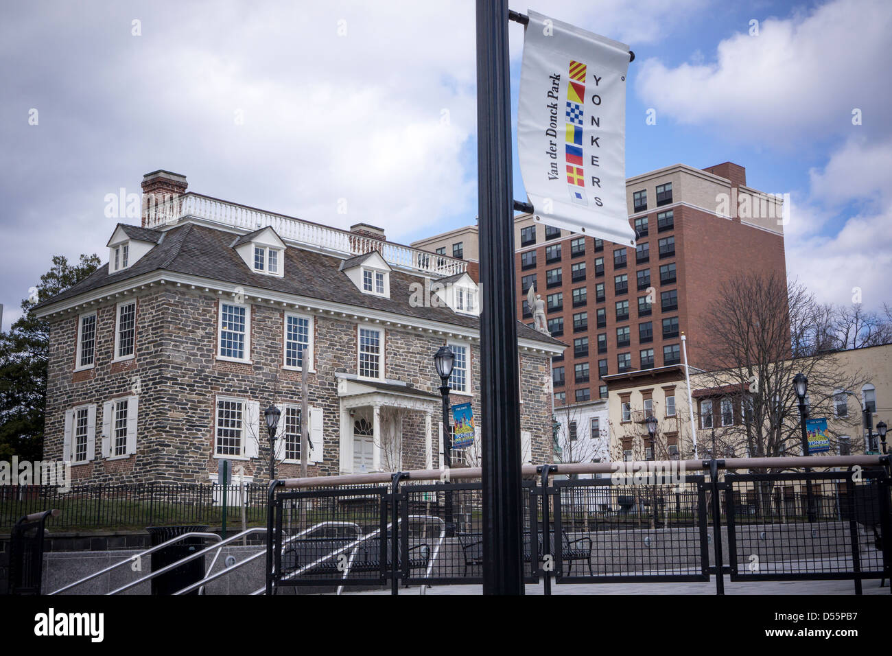 State Historic Site Philipse Manor Hall is seen from Van der Donck Park in downtown Yonkers
