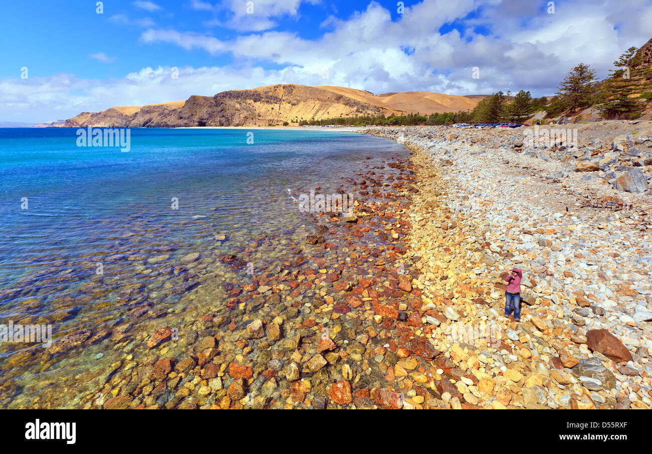 rocky beach at Rapid Bay on the Fleurieu Peninsula in South Australia Stock Photo